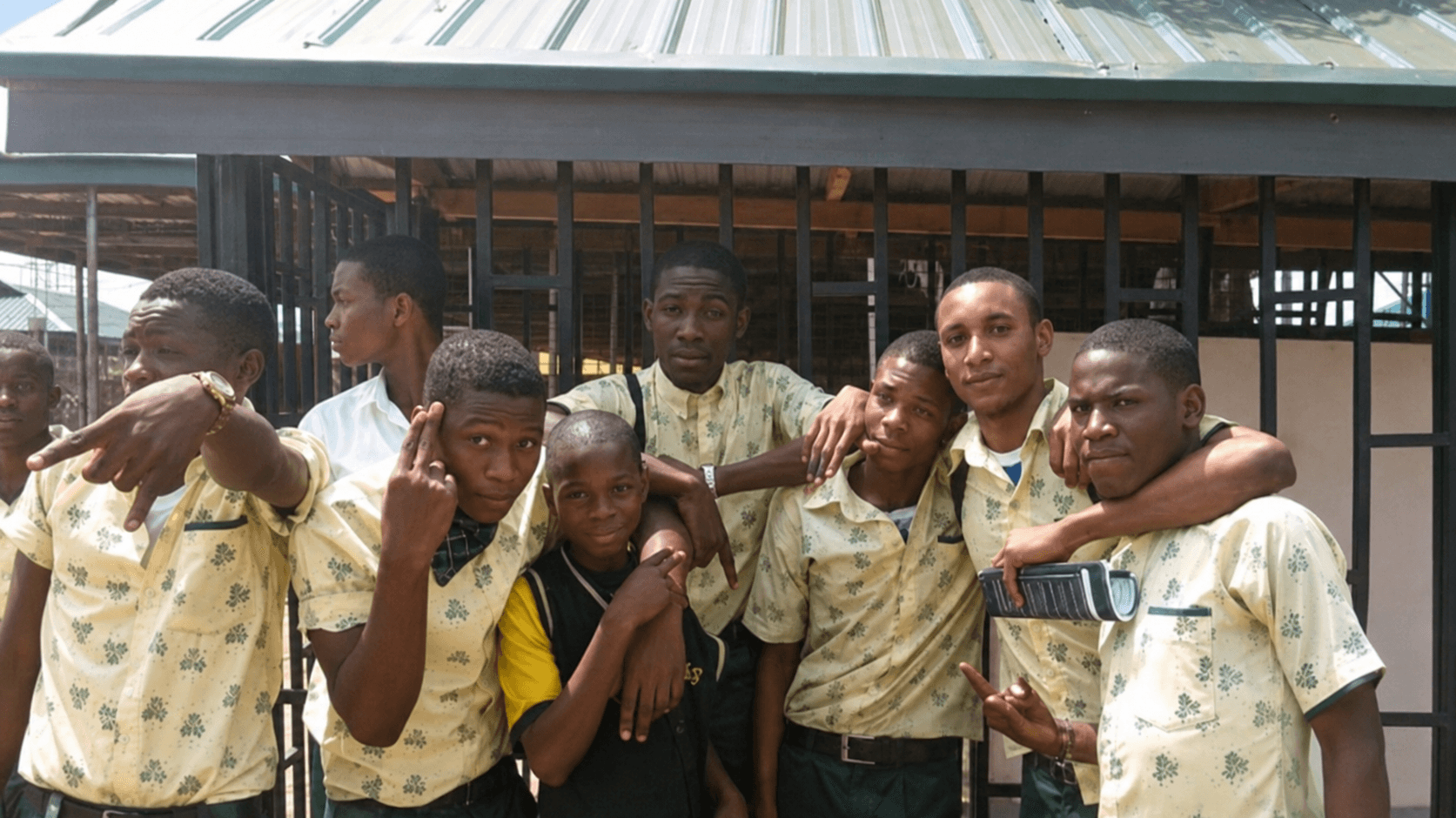 Friends together in their APSS uniforms.